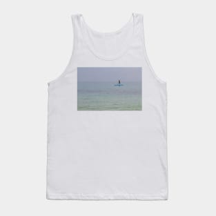 Paddle boarder in the sea off the Isle of Herm, Channel Islands Tank Top